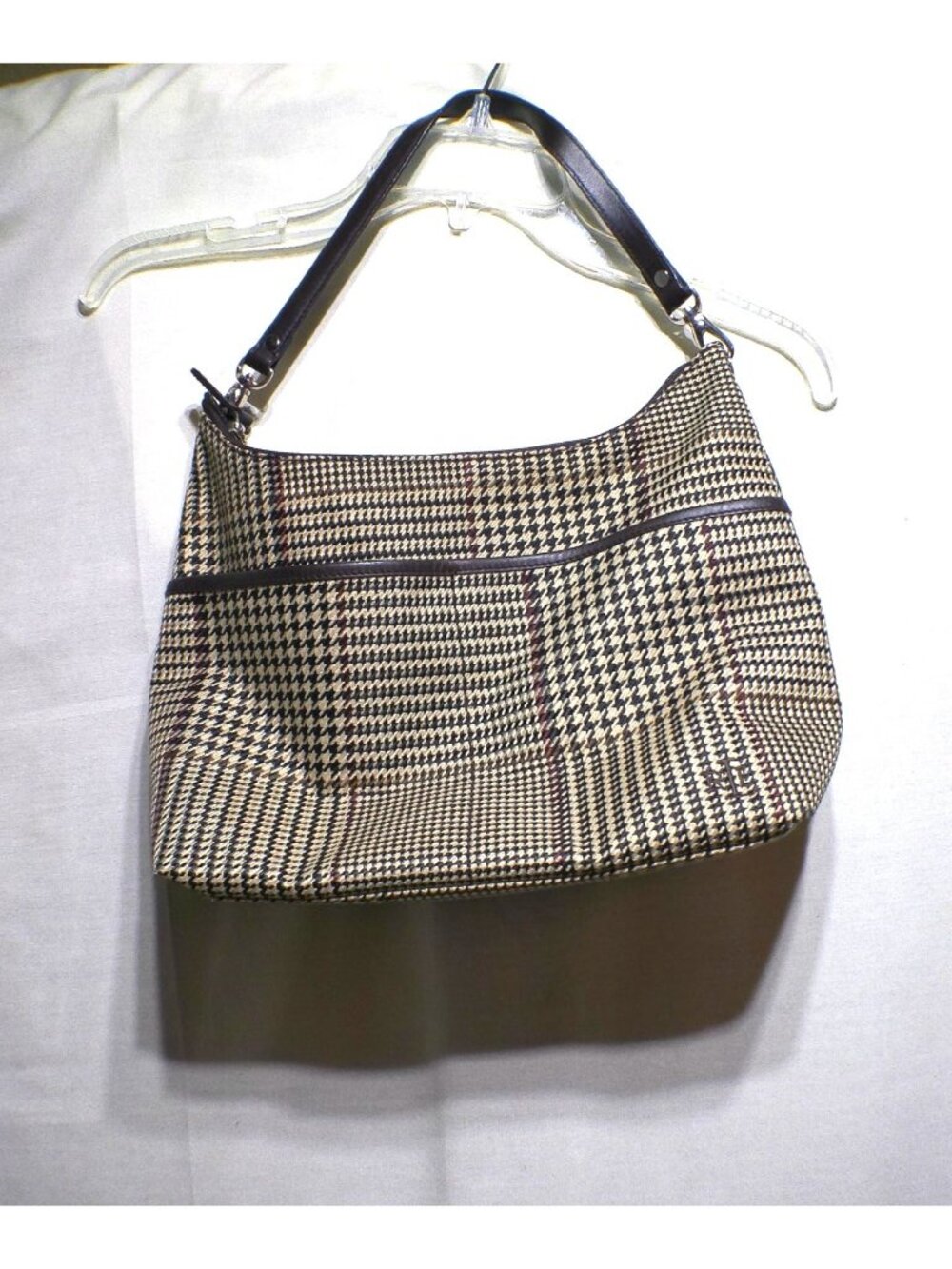 Lauren Ralph Lauren Handbag Houndstooth Plaid Shoulder Bag